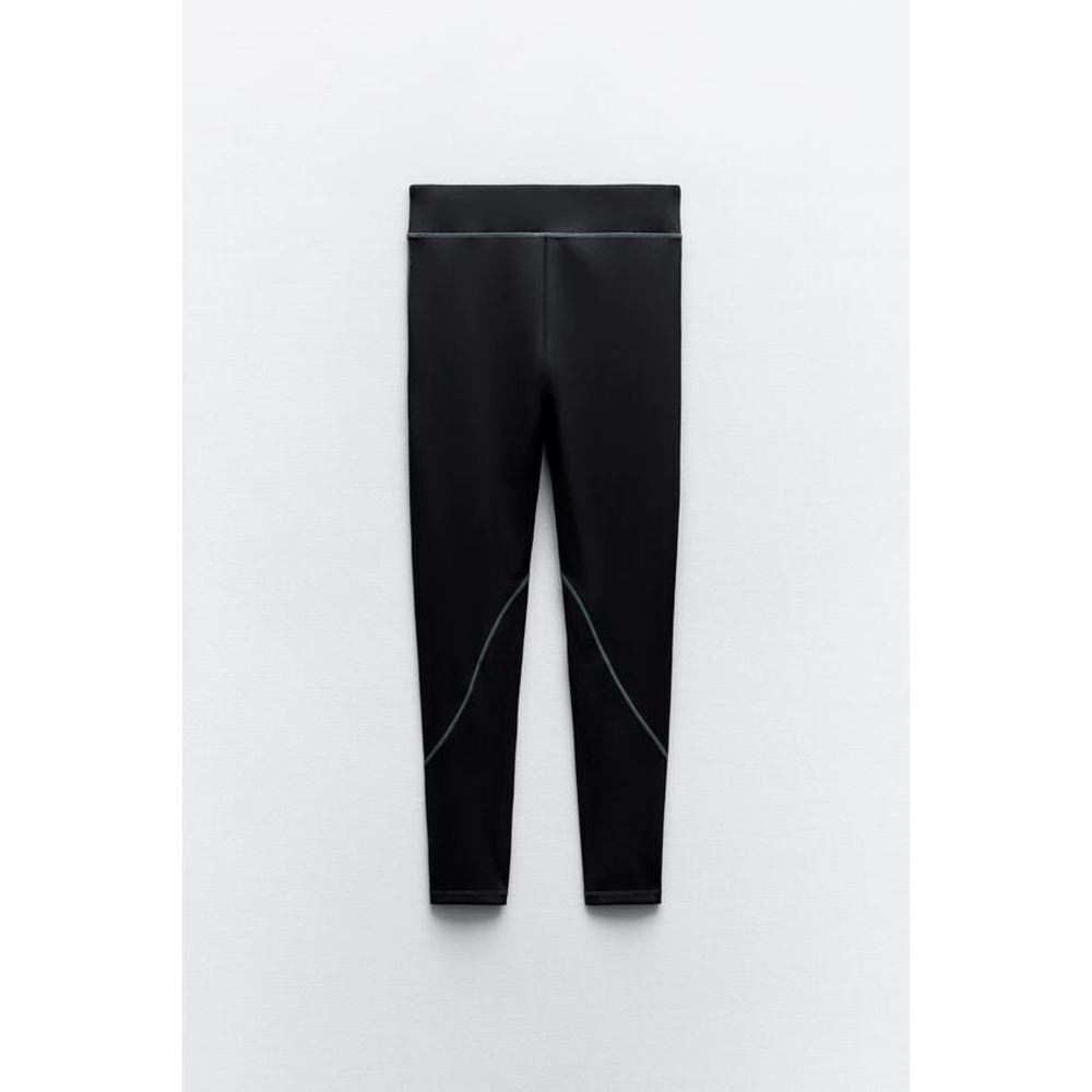 MIXED TOPSTITCHED LEGGINGS - Picture 4 of 5